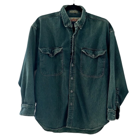anchor blue Shirts Anchor Blue Global Workwear Emerald Green Denim
